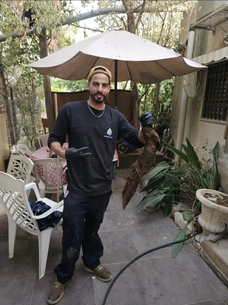 יוחאי ג'קסון מבצע כרסום שורשים בצנרת