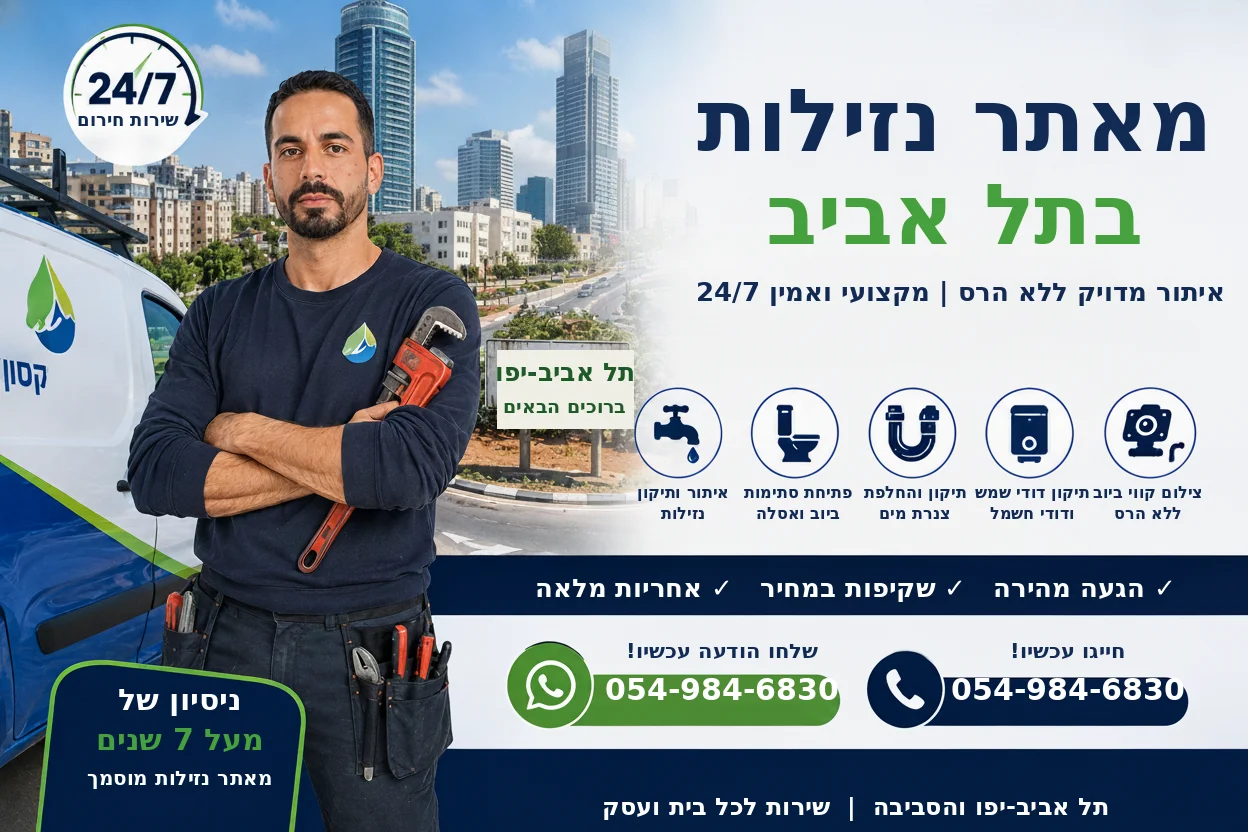 מאתר נזילות בתל אביב - יוחאי גקסון איתור נזילות ללא הרס זמין 24/7