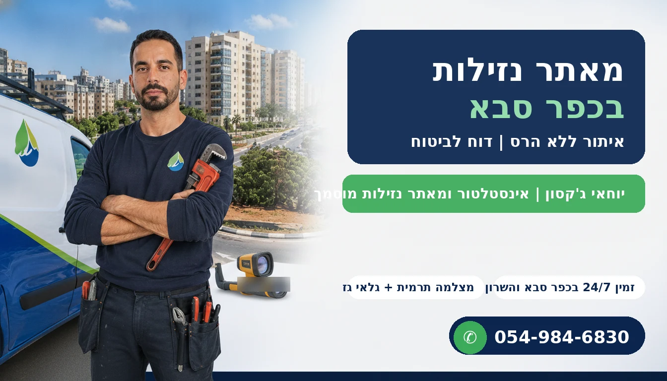 מאתר נזילות בכפר סבא - יוחאי ג'קסון אינסטלטור ומאתר נזילות מוסמך