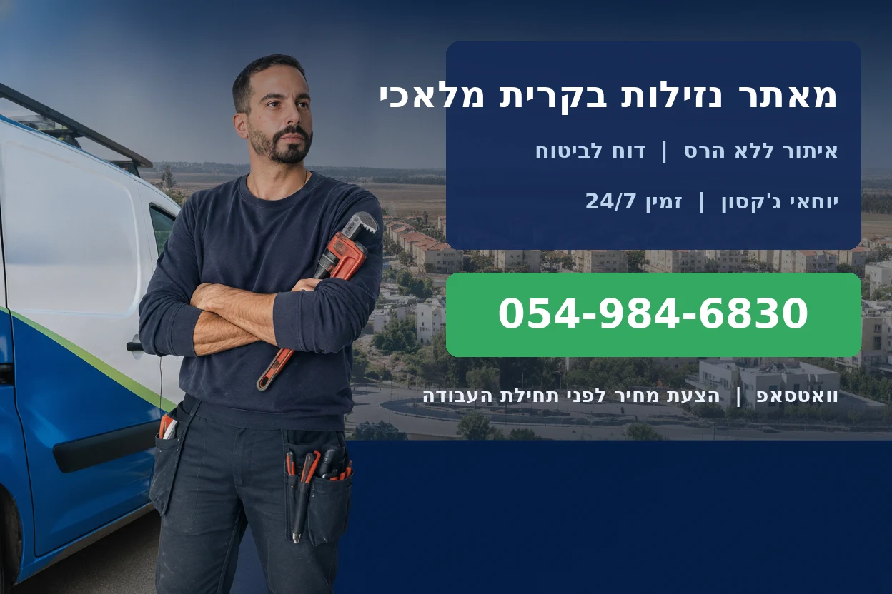 מאתר נזילות בקרית מלאכי - יוחאי גקסון עם רכב השירות הממותג