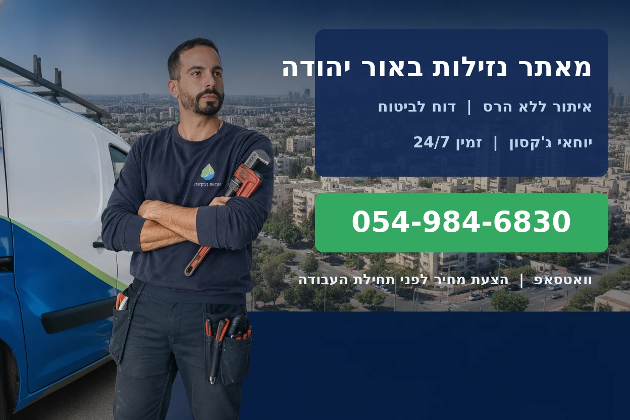 מאתר נזילות באור יהודה - יוחאי גקסון עם רכב השירות הממותג