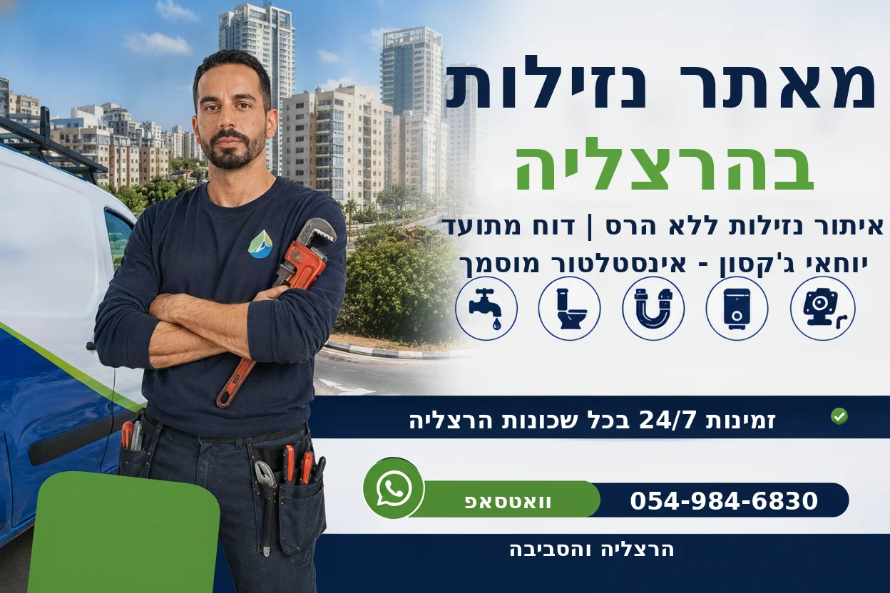 מאתר נזילות בהרצליה - יוחאי גקסון איתור נזילות ללא הרס זמין 24/7