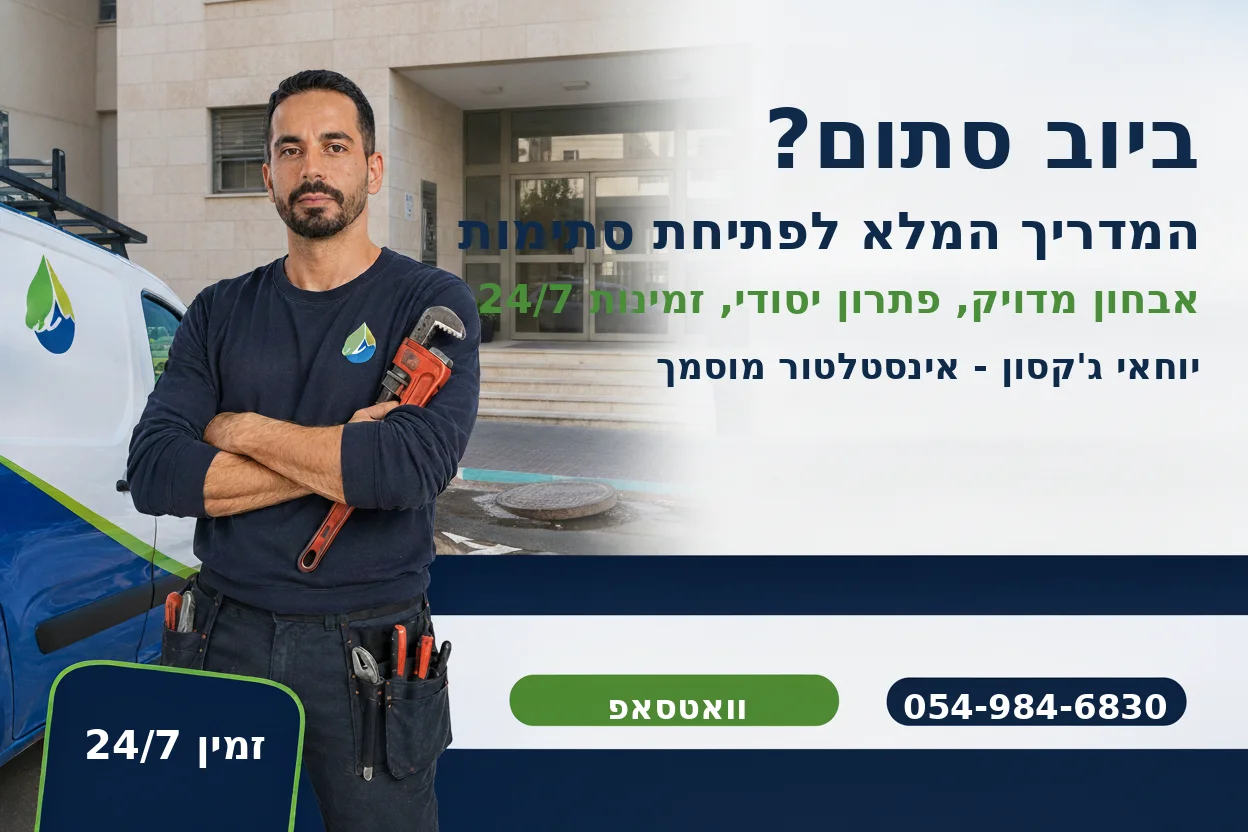 ביוב סתום - יוחאי ג'קסון אינסטלטור מוסמך לפתיחת סתימות
